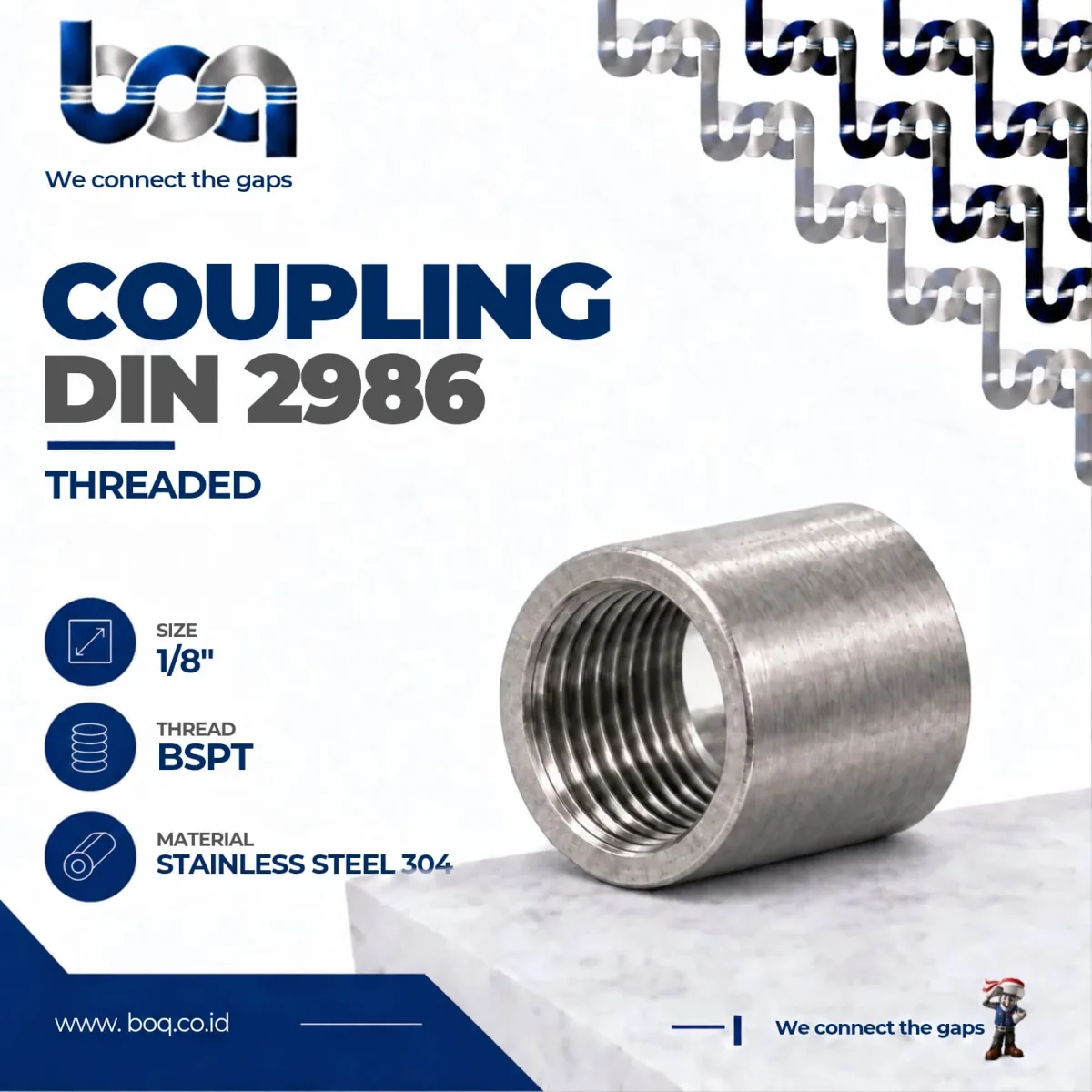COUPLING DIN 2986 SS304