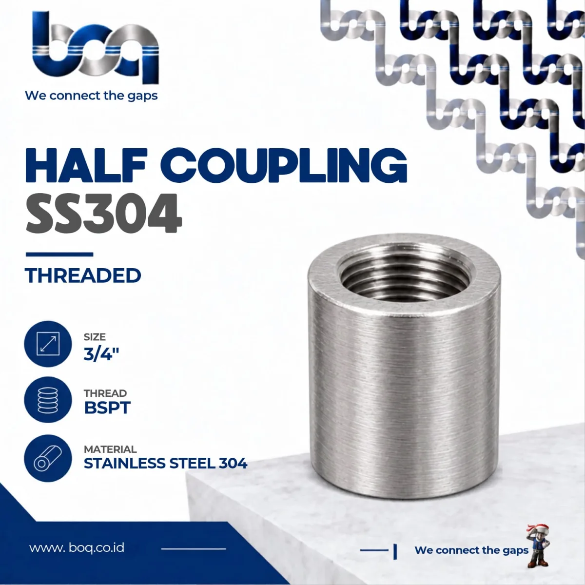 Tampilan 3 HALF COUPLING SS304